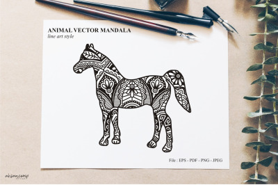 Animal Vector Mandala Line Art Style