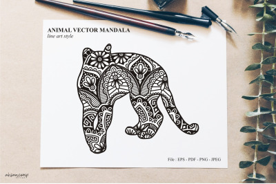 Animal Vector Mandala Line Art Style