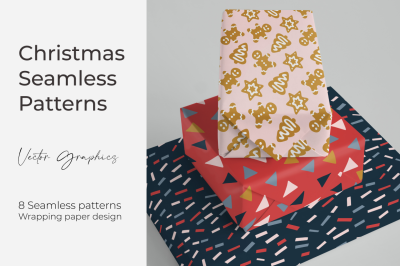 Christmas collection. Seamless vector patterns and elements.