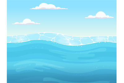 Water game seamless. Liquid blue surface background for 2d game design