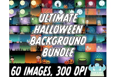 Ultimate Halloween Background Clipart Bundle - Lime and Kiwi Designs