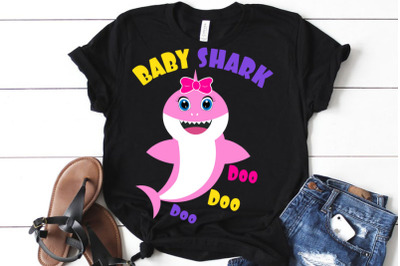 Baby shark Svg, girl Shark&nbsp;clipart, pink shark svg, cricut, girl shark