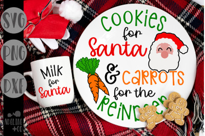 Cookies for Santa plate and cup, Christmas