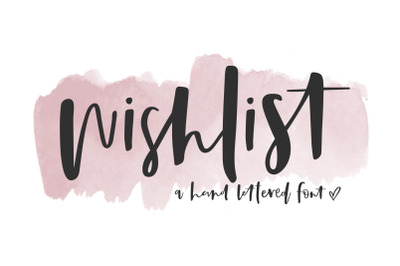 Wish List - Hand Lettered font