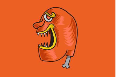 Halloween Icon with Monster Yellow Meat