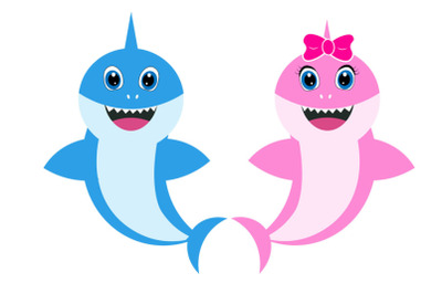 Baby shark Svg&2C; girl Shark clipart&2C; pink shark svg&2C; cricut file&2C; boy s