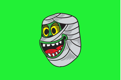 Halloween Icon with Green Mummy