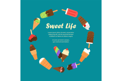 Sweet life ice cream banner