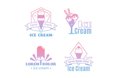 White ice cream logos