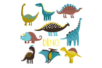 Dinosaurus set on white background