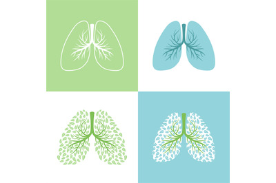 Lunges. lung and bronchus vector illustration, healthy lungs tree with