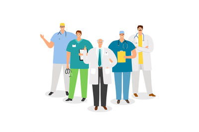 Doctors staff. Doctors with professor vector illustration