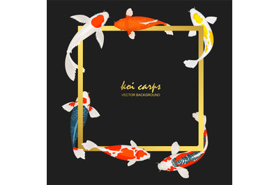 Koi fish and frame background