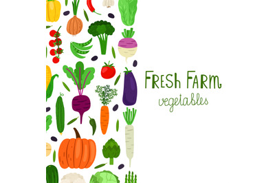 Hand drawn cartoon vegetables vector banner template