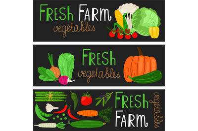 Cartoon vegetables banners