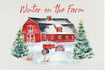 Winter on the Farm Clip Art Set