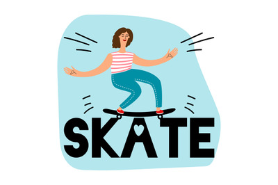 Women skateboarding icon