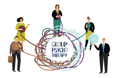 Group psychotherapy vector concept. Problem solving illustration with