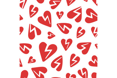 Red broken hearts pattern