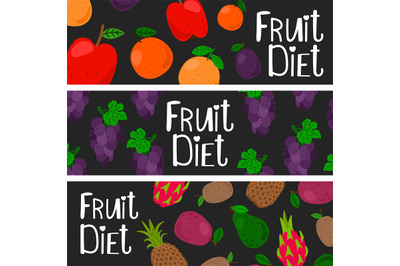 Fruit diet banner templztes set