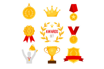 Award trophy and medal set