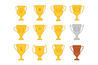 Award trophy cup icons