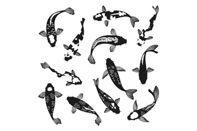 Koi fish silhouettes