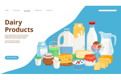 Dairy products landing page