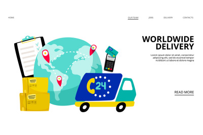 Worldwide delivery landing page