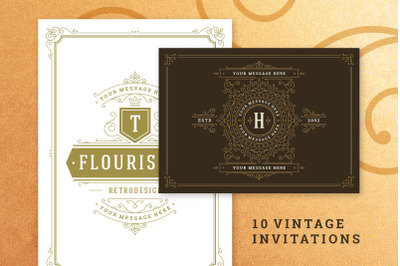 10 Vintage Ornament Invitations