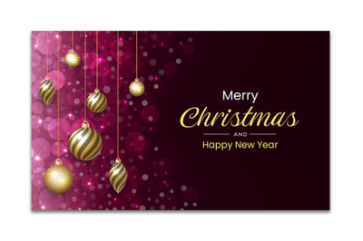 Merry Christmas and New Year design with luxurious and sparkling feel