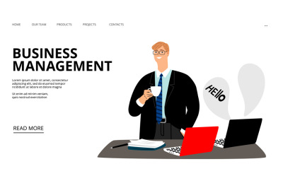 Business management landing page