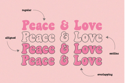 Peace and Love Font Duo (Groovy Fonts, Retro Fonts, 60s Fonts)