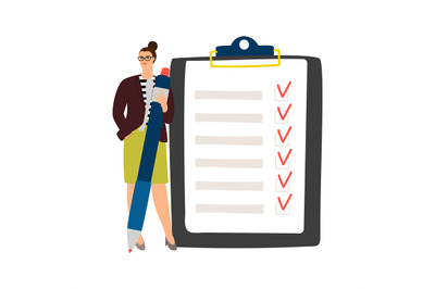 Businesswoman checklist management