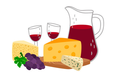 Cheese and wine