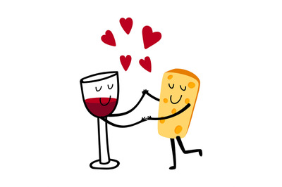 Red wine and cheese characters