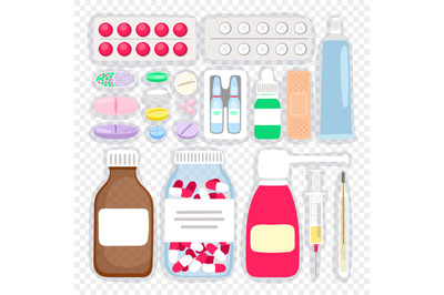 Cartoon medicines and pills