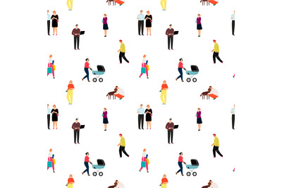 Casual cartoon people pattern