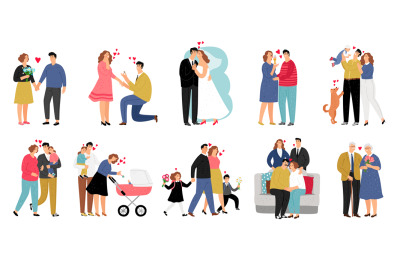 Stages of family illustration