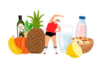 Healthy lifestyle concept illustration