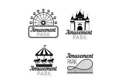 Black amusement park emblems