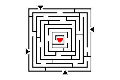 Labyrinth to heart puzzle