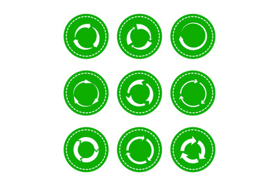 Green recycling round arrows