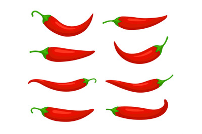 Closeup chilly pepper set