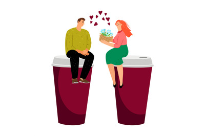 Coffee dating couple