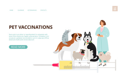 Pet vaccination landing page