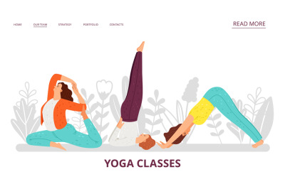 Yoga classes landing page