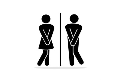 Girls and boys restroom pictograms