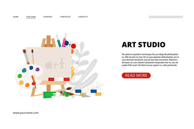 Art studio landing page