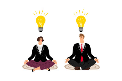 Meditation concept with business people